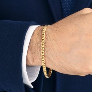 Pulsera de oro 18k amarillo |  Lomo de corvina 5.6 mm