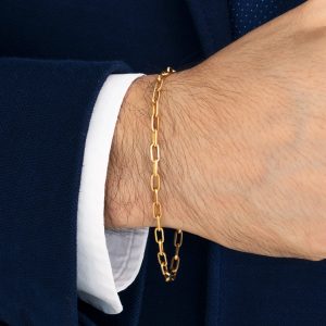 Pulsera de oro 18k amarillo | Paperclip