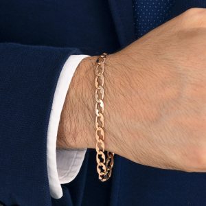 Pulsera de oro 18k naranja | Eslabón diagonal