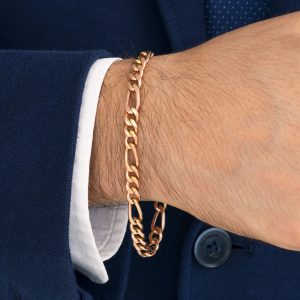 Pulsera de oro 18k naranja | Eslabón doble medida